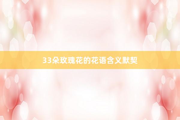 33朵玫瑰花的花语含义默契
